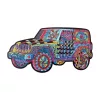 Fa puzzle, színes A5 méretű (autó)