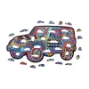 Fa puzzle, színes A4 méretű (autó)