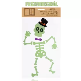 Zselés ablakdísz (foszforeszkáló csontváz)