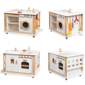 Játékkonyha - 4 oldalas, fehér (V)