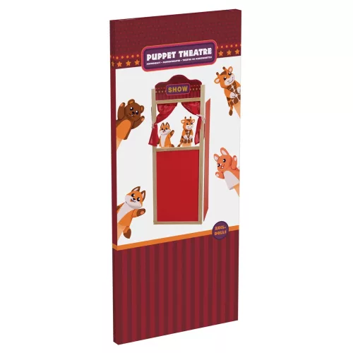 Bábparaván (piros-natúr)