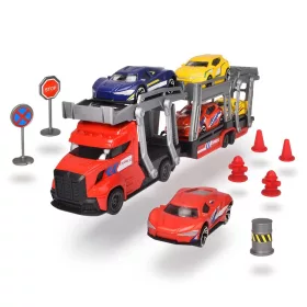   Dickie Toys Autószállító kamion közlekedési táblákkal (piros)