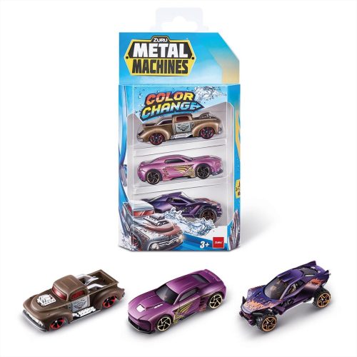 Metal Machines színváltós fém kisautó csomag, 3 db-os, 1. sorozat - többféle