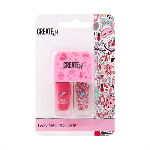 Canenco Create It! Körömlakkok, 2 db-os - rózsaszín és glitter