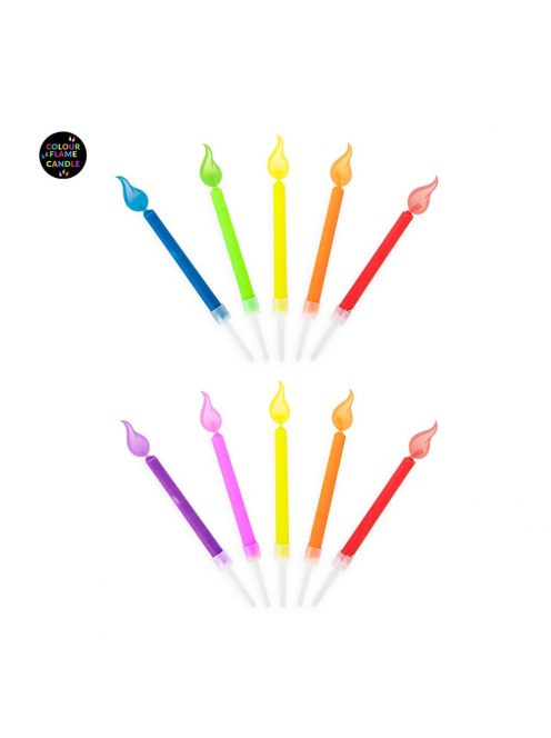 Trendhaus születésnapi gyertya csomag színes lánggal, 5 db-os - többféle