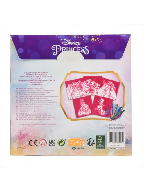 Canenco Disney Princess bársonyos színező szett, 5 db-os