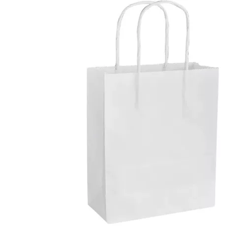 Papírtáska S, 110 g/m², kraft, 20 db, 12×15×5,5 cm, fehér - Folia