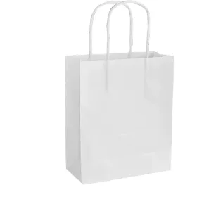   Papírtáska M, 110 g/m², kraft, 20 db, 18×21×8 cm, fehér - Folia
