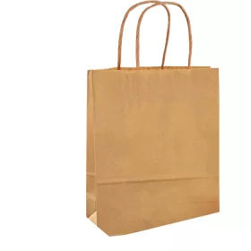   Papírtáska M, 125 g/m², kraft, 20 db, 18×21×8 cm, natúr - Folia