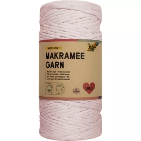   Makramé fonal MISTY ROSE, 100 m, Ø 3,5 mm, 100% pamut, extra puha - Folia