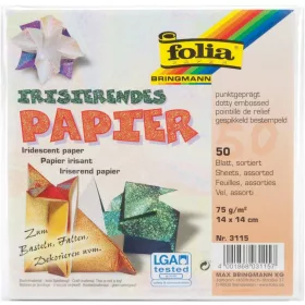   Irrizáló, textúrált papír, 75g, 14x14cm, 50 ív/csg, pöttyös dombornyomás, vegyes színek - Folia