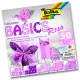 Alap origami papír, világos rózsaszín, 80g, 20x20cm, 50 ív/csg, 5 válogatott minta - Folia