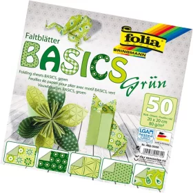   Hajtogatós papír BASIC ZÖLD 80g/m², 20x20cm 50 ív/csg, 5 minta