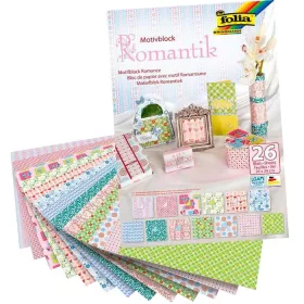   Dekorációs papír készlet (romantikus) 80g és 270g, 24x34cm, 26 ív/csg, vegyes - Folia
