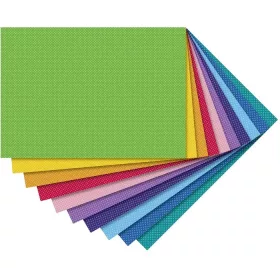   Dekorációs karton (apró pöttyös) 270g, 50x70cm, 10 ív/csg, 10 vegyes szín - Folia