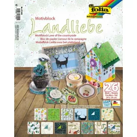   Mintás papírtömb LOVE OF THE COUNTRYSIDE, 24×34 cm, 26 lap, vegyes - Folia