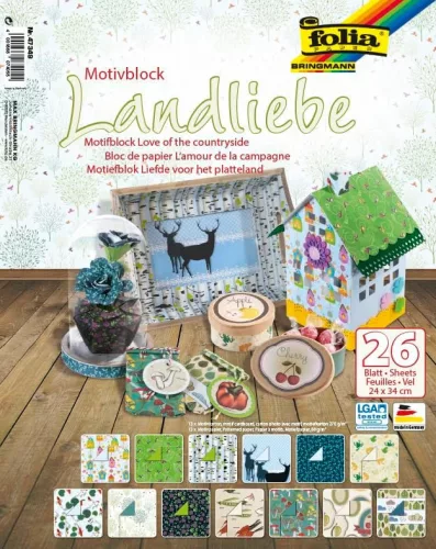 Mintás papírtömb LOVE OF THE COUNTRYSIDE, 24×34 cm, 26 lap, vegyes - Folia