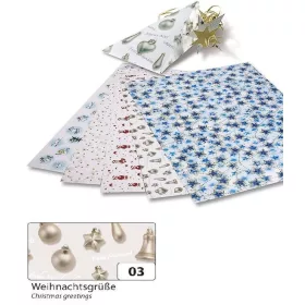   Dekorkarton karácsonyi díszes mintás, 270g/m², 50x70cm 10 ív/csg