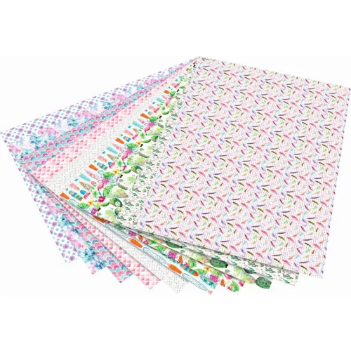Dekorkarton WATERCOLOUR 270 g/m², 50×70 cm, 10 ív/csg, vegyes - Folia