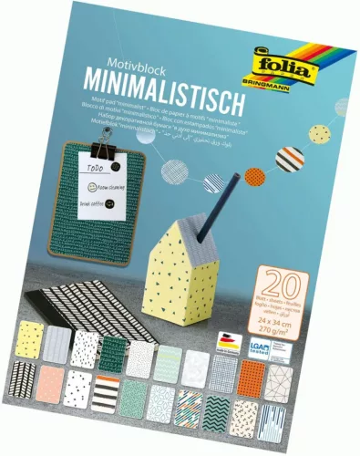 Mintás papírtömb MINIMALISTIC, 24×34 cm, 20 lap, vegyes - Folia