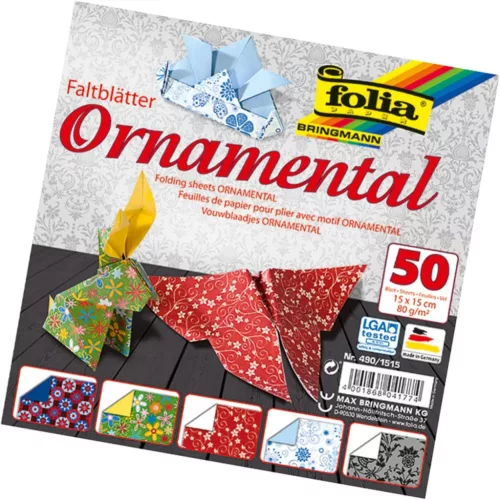 Hajtogatós papír ORNAMENTAL 80g/m², 15x15cm 50 ív/csg, 5 minta