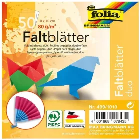   Hajtogató papír DUO, 80g, 10x10cm, 50 ív/csg, 10 válogatott szín - Folia