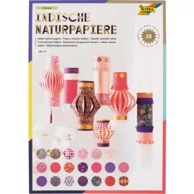   Natúr papírtömb COLOURS OF INDIA – Punjab, A4, 20 lap, rózsaszín/lila árnyalatok - Folia