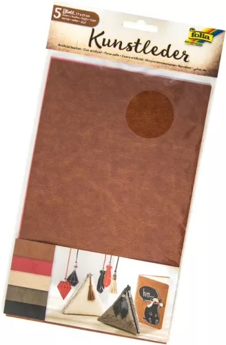 Műbőr lapok, 17×27 cm, 5 lap, 5 szín - Folia