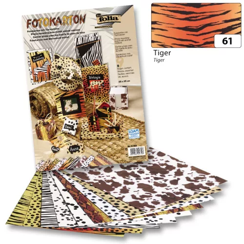 Dekorációs karton (tigris mintás) 300g, 50x70cm, 10 ív/csg - Folia