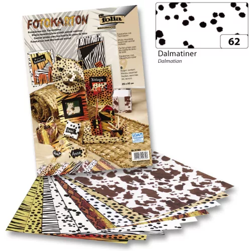 Dekorációs karton (dalmata mintás) 300g, 50x70cm, 10 ív/csg - Folia