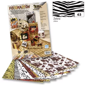   Dekorációs karton (zebra mintás) 300g, 50x70cm, 10 ív/csg - Folia