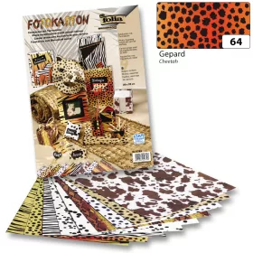   Dekorációs karton (gepárd mintás) 300g, 50x70cm, 10 ív/csg - Folia