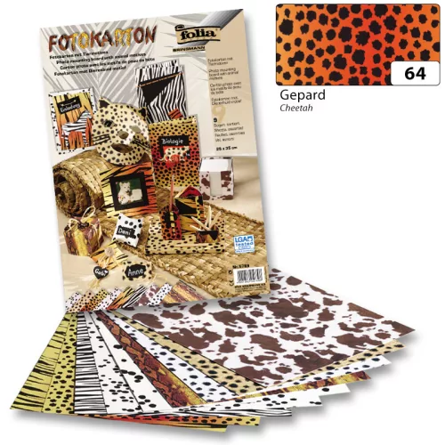 Dekorációs karton (gepárd mintás) 300g, 50x70cm, 10 ív/csg - Folia