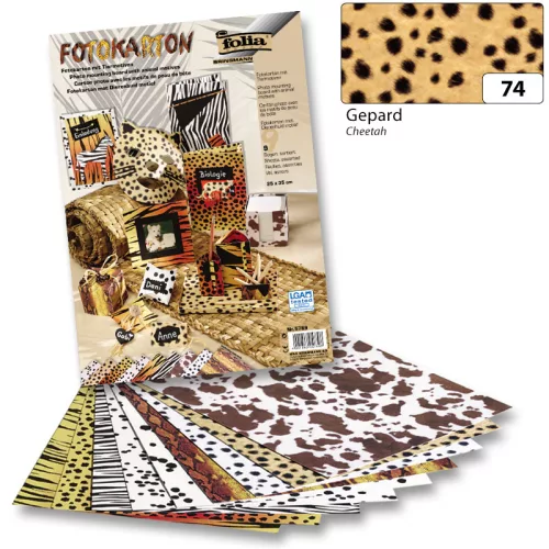 Fotókarton (gepárd mintás) 300g, 50x70cm, 10 ív/csg - Folia
