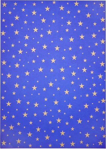 Fotókarton arany csillagokkal 300g/m² 50x70cm, 10 ív/csg kék/arany