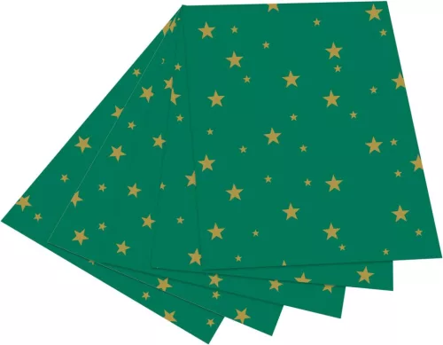 Fotókarton arany csillagokkal 300g/m² 50x70cm, 10 ív/csg zöld/arany