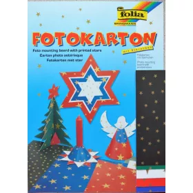   Fotókarton arany csillagokkal 300g/m² 35x50cm, 10 ív/csg vegyes színek