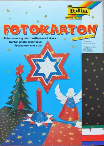 Fotókarton arany csillagokkal 300g/m² 35x50cm, 10 ív/csg vegyes színek