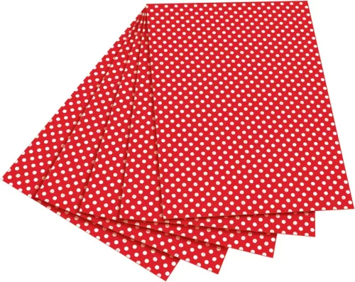 Fotókarton (pöttyös) 300g, 50x70cm, 10 ív/csg, fehér/piros - Folia