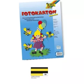   Fotókarton (csíkos) 300g, 50x70cm, 10 ív/csg, sárga/fekete - Folia