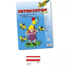   Fotókarton (csíkos) 300g, 50x70cm, 10 ív/csg, piros/fehér - Folia