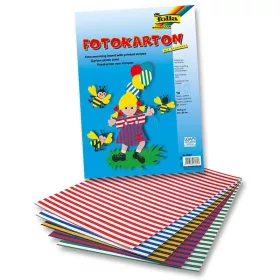   Fotókarton (csíkos) 300g, 25x35cm, 10 ív/csg, vegyes színek - Folia