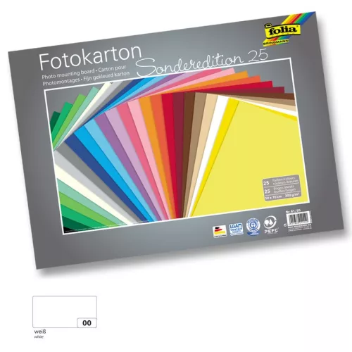 Fotókarton 300g, 50x70cm, 25 ív/csg, fehér - Folia
