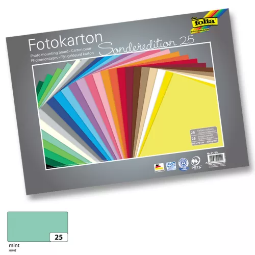 Fotókarton 300g, 50x70cm, 25 ív/csg, menta - Folia