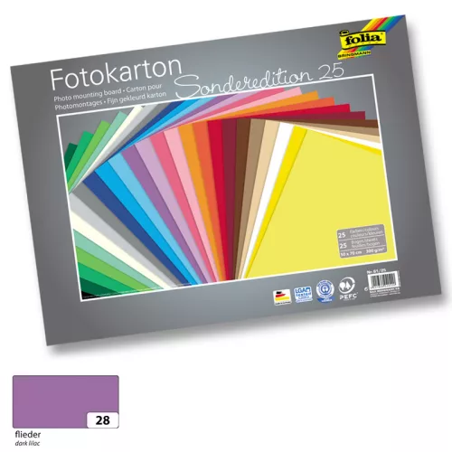 Fotókarton 300g, 50x70cm, 25 ív/csg, sötétlila - Folia