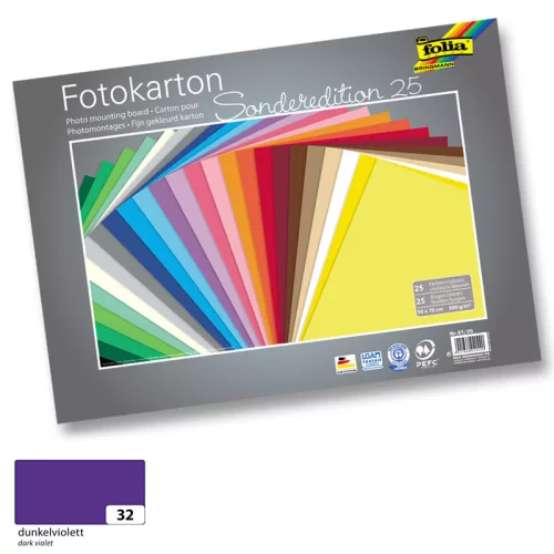 Fotókarton 300g, 50x70cm, 25 ív/csg, sötétibolya - Folia
