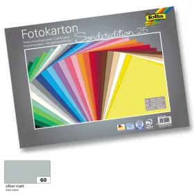   Fényes fotókarton 300g, 50x70cm, 25 ív/csg, ezüst (60) - Folia