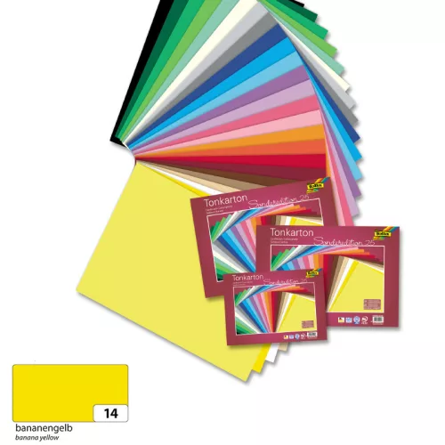 Színes fotókarton 220g, 50x70cm, 25 ív/csg, banánsárga - Folia
