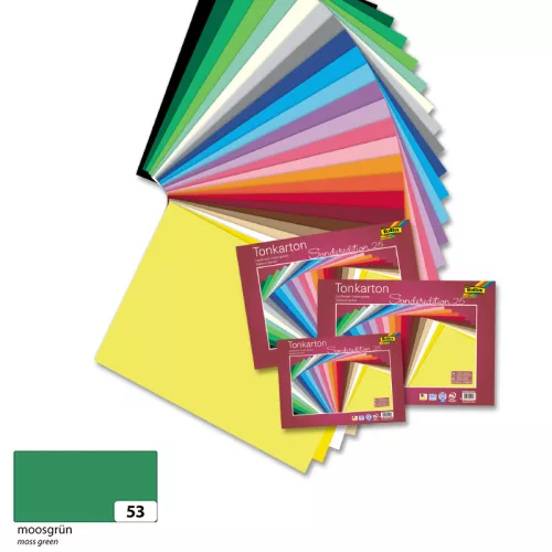 Színes fotókarton 220g, 50x70cm, 25 ív/csg, mohazöld - Folia