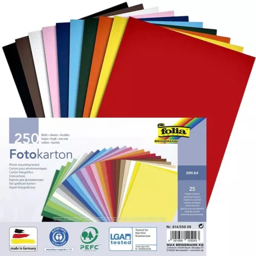 Fotókarton 300g DIN A/4, 250 ív/csg, vegyes színek - Folia